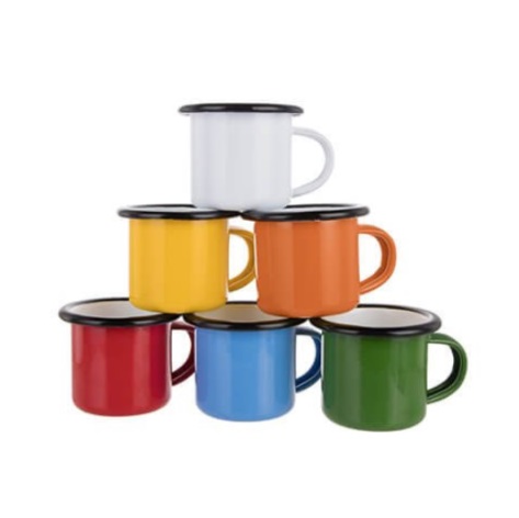 Enamel Steel Sublimation Mug - black rim